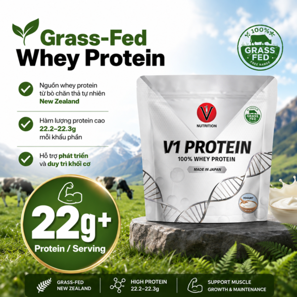 Alternative view of V1 Whey Protein Grass-Fed 3kg 100serving - Made In Japan