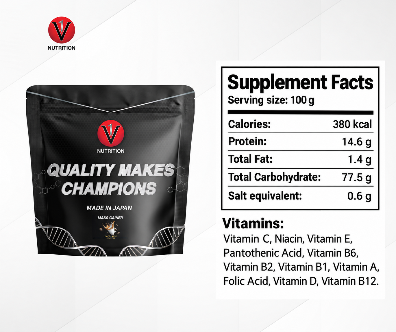 V1 mass gainer 3kg - siêu tăng cân tăng cơ nạc số 1 Nhật Bản - Ảnh 2