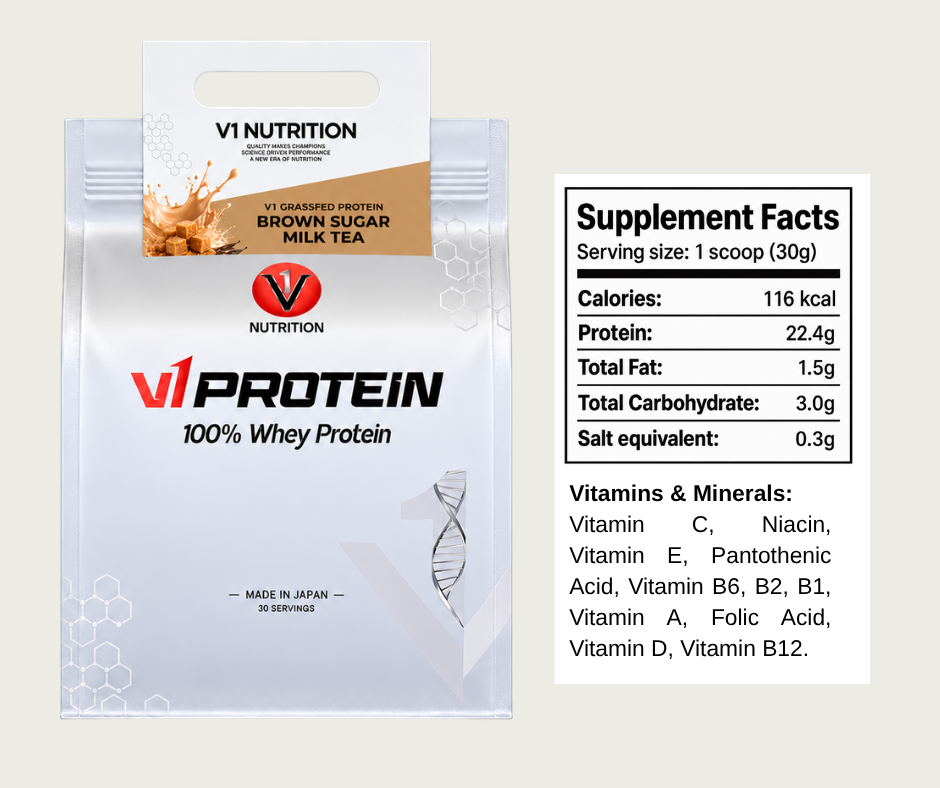 V1 Whey Protein Grass-Fed 900g 30servings - Made In Japan - Ảnh 2